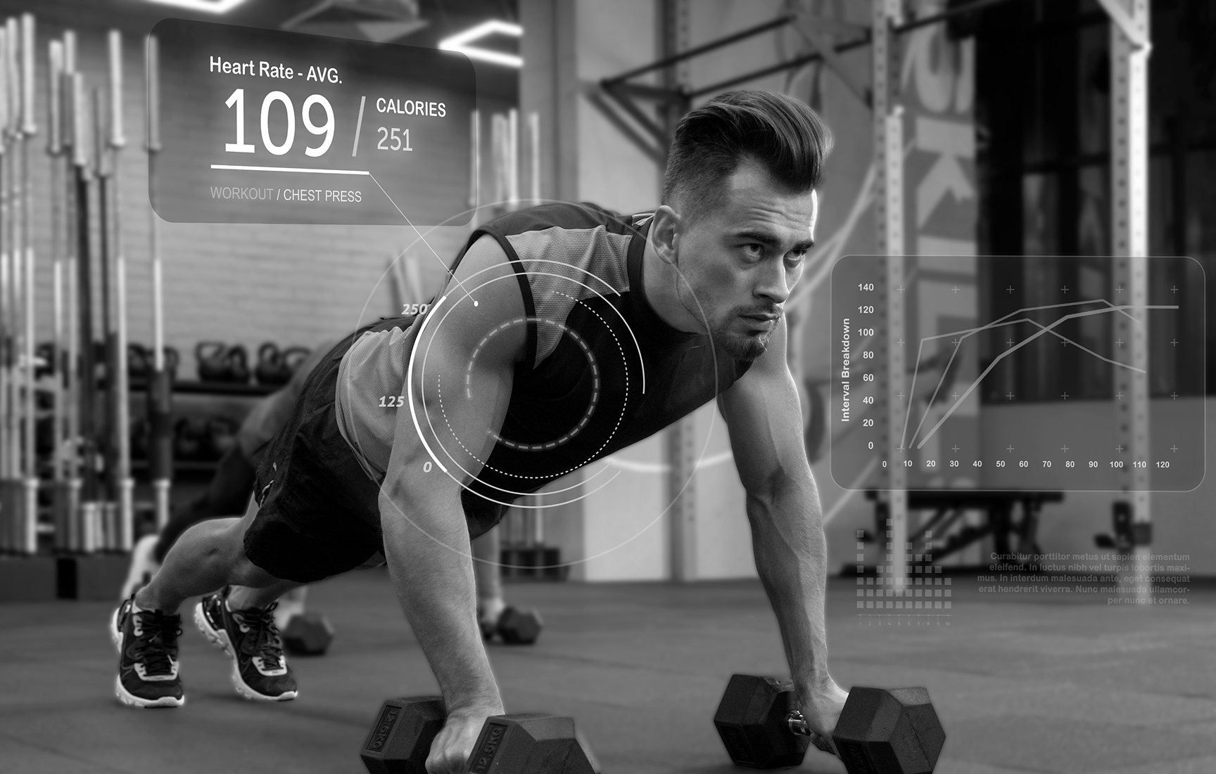 Data stats around person doing physical activity